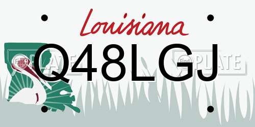 Q48LGJ Louisiana License Plate