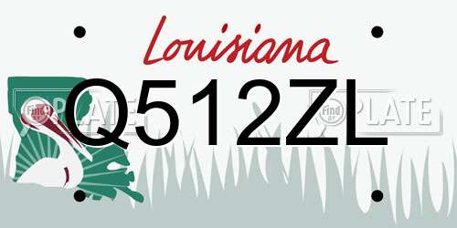 Q512ZL Louisiana License Plate
