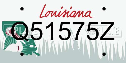 Q51575Z Louisiana License Plate