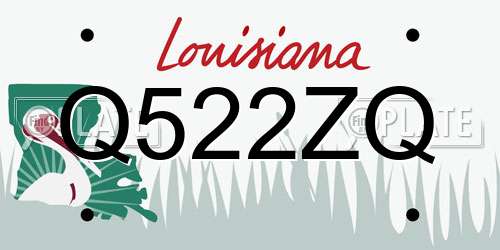 Q522ZQ Louisiana License Plate