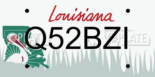 Q52BZI Louisiana License Plate