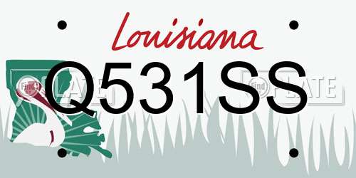 Q531SS Louisiana License Plate
