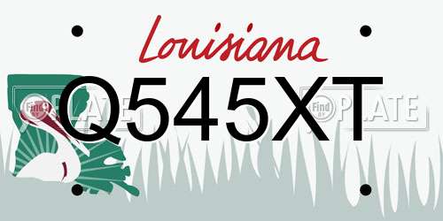 Q545XT Louisiana License Plate
