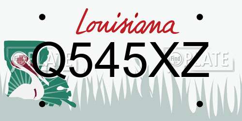 Q545XZ Louisiana License Plate