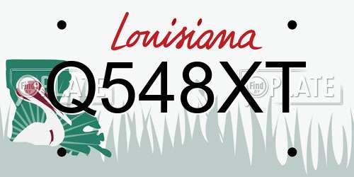 Q548XT Louisiana License Plate