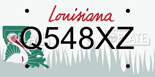 Q548XZ Louisiana License Plate