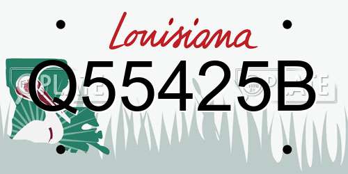 Q55425B Louisiana License Plate