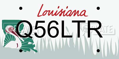Q56LTR Louisiana License Plate
