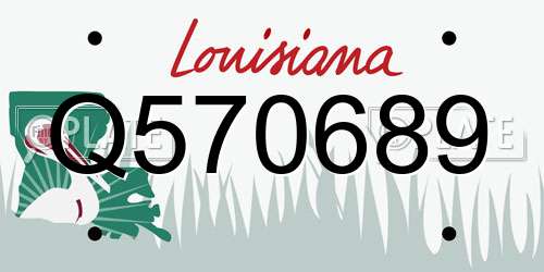 Q570689 Louisiana License Plate