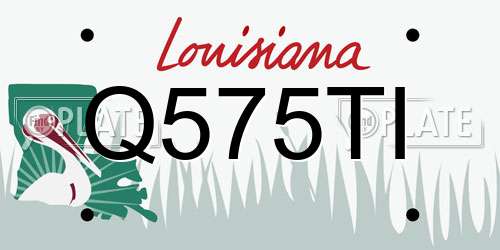 Q575TI Louisiana License Plate