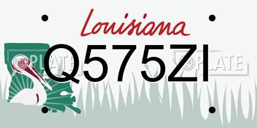 Q575ZI Louisiana License Plate