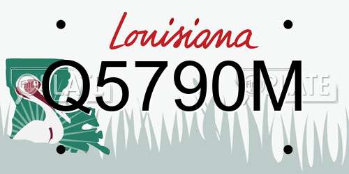 Q5790M Louisiana License Plate