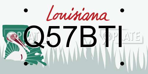 Q57BTI Louisiana License Plate