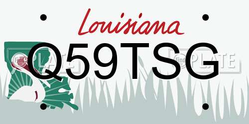 Q59TSG Louisiana License Plate