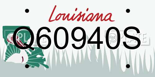 Q60940S Louisiana License Plate