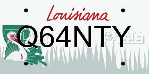 Q64NTY Louisiana License Plate