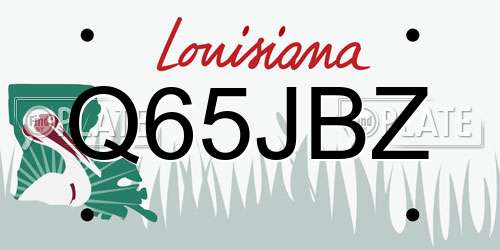 Q65JBZ Louisiana License Plate