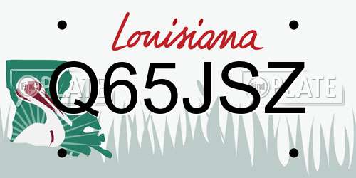 Q65JSZ Louisiana License Plate
