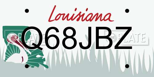 Q68JBZ Louisiana License Plate