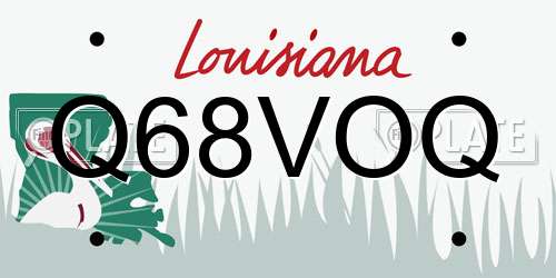 Q68VOQ Louisiana License Plate