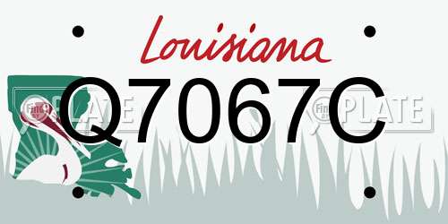 Q7067C Louisiana License Plate