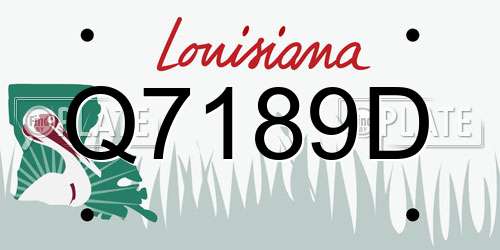 Q7189D Louisiana License Plate