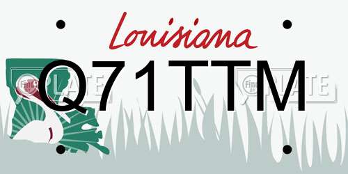 Q71TTM Louisiana License Plate