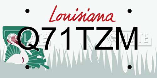 Q71TZM Louisiana License Plate