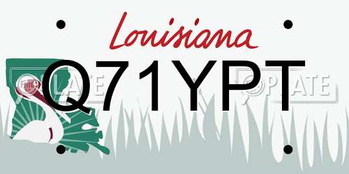 Q71YPT Louisiana License Plate