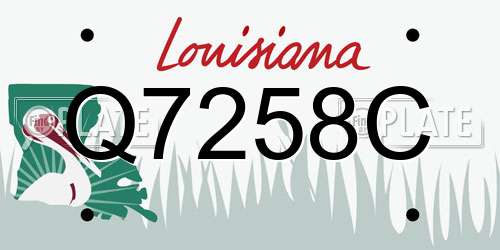 Q7258C Louisiana License Plate