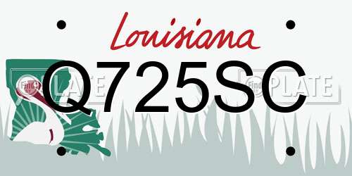 Q725SC Louisiana License Plate