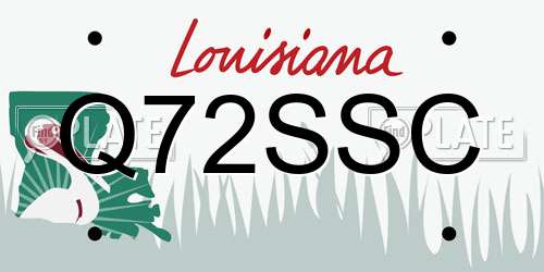 Q72SSC Louisiana License Plate