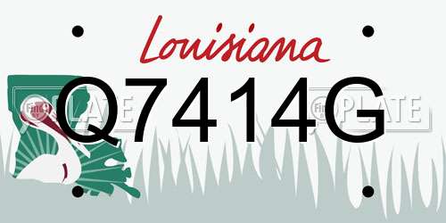 Q7414G Louisiana License Plate