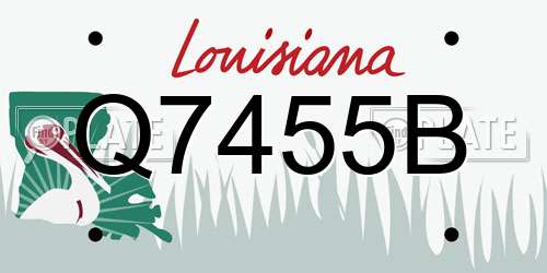 Q7455B Louisiana License Plate