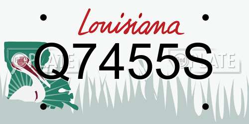 Q7455S Louisiana License Plate