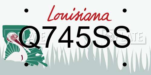 Q745SS Louisiana License Plate