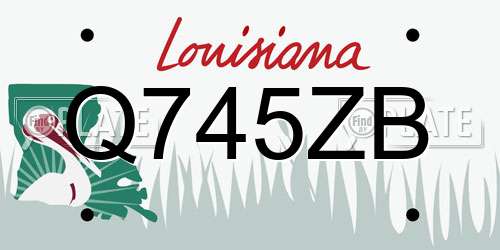 Q745ZB Louisiana License Plate