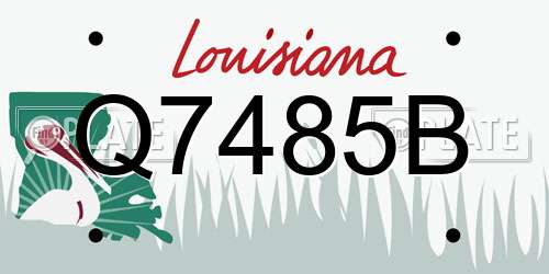 Q7485B Louisiana License Plate