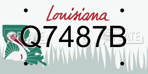 Q7487B Louisiana License Plate