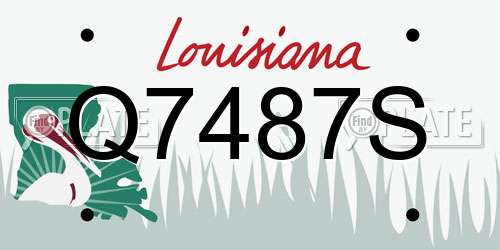 Q7487S Louisiana License Plate