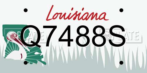 Q7488S Louisiana License Plate