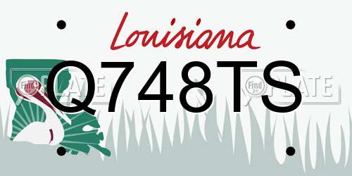 Q748TS Louisiana License Plate