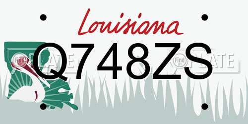 Q748ZS Louisiana License Plate