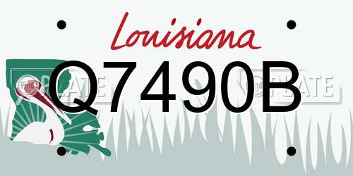 Q7490B Louisiana License Plate