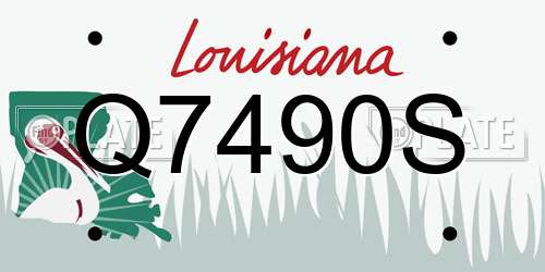 Q7490S Louisiana License Plate