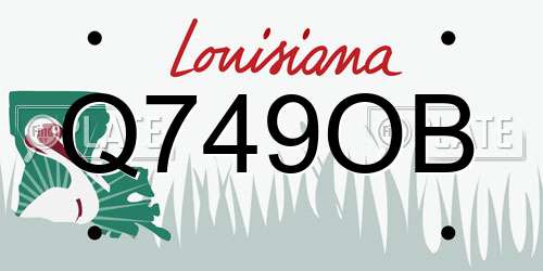 Q749OB Louisiana License Plate