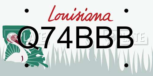 Q74BBB Louisiana License Plate