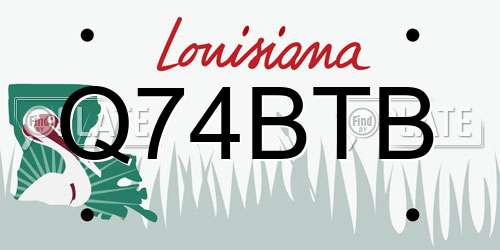 Q74BTB Louisiana License Plate