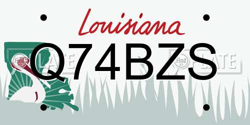 Q74BZS Louisiana License Plate