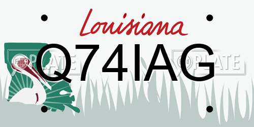 Q74IAG Louisiana License Plate